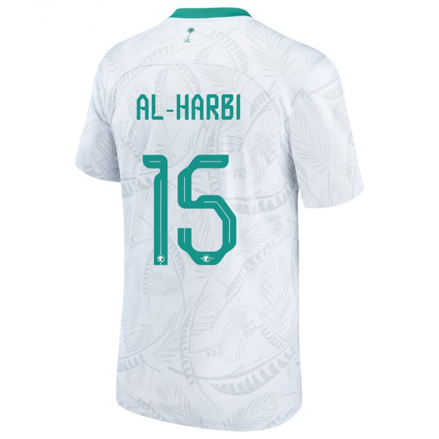 Férfi Szaúd-arábiai Mashael Al Harbi #15 Fehér Hazai Jersey 22-24 Mez Póló Ing