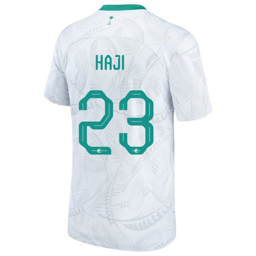 Férfi Szaúd-arábiai Talal Haji #23 Fehér Hazai Jersey 22-24 Mez Póló Ing