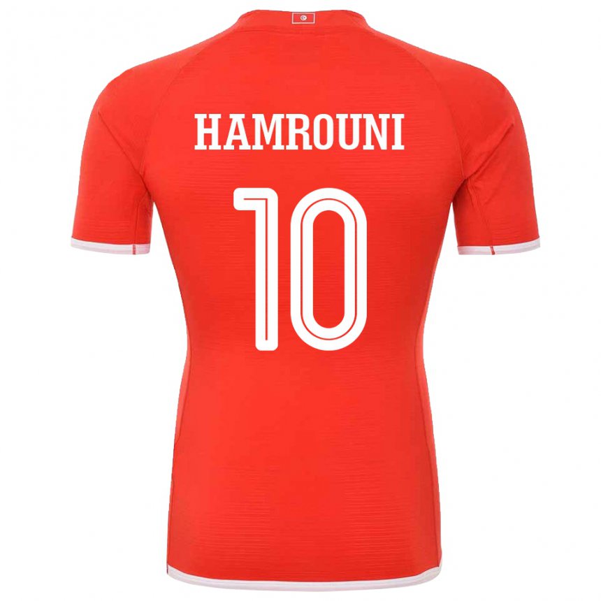 Férfi Tunéziai Rayen Hamrouni #10 Piros Hazai Jersey 22-24 Mez Póló Ing