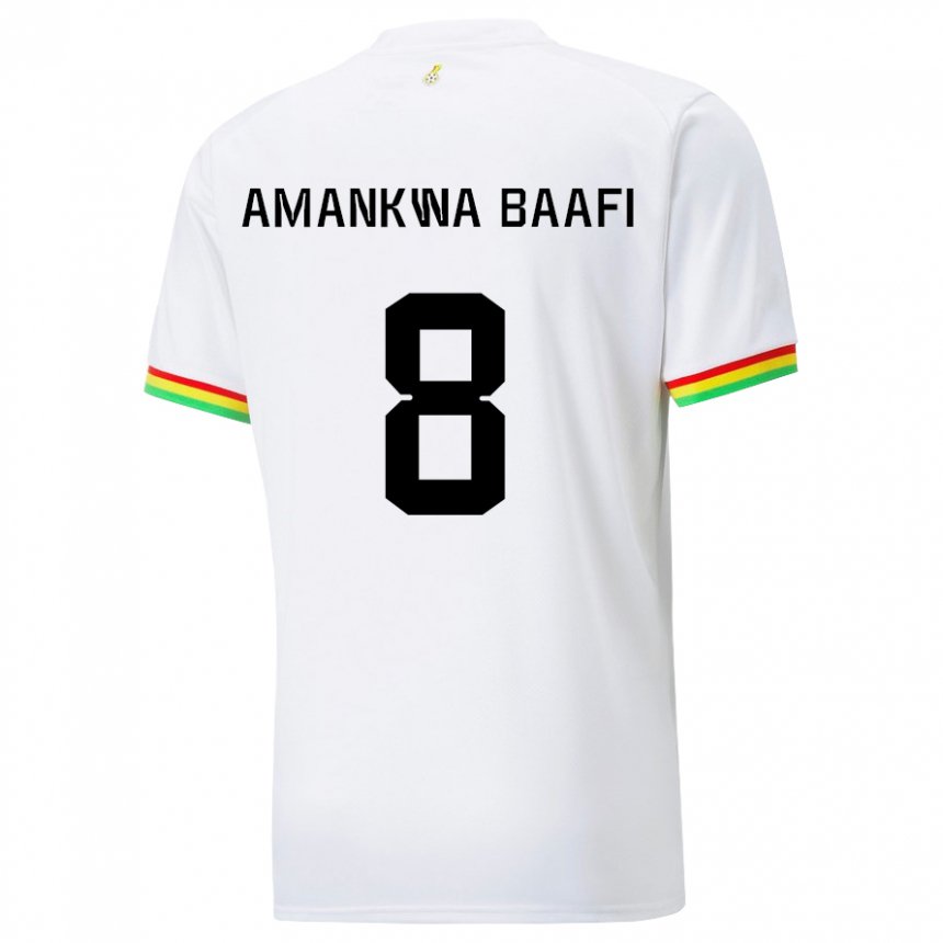 Férfi Ghánai Yaw Amankwa Baafi #8 Fehér Hazai Jersey 22-24 Mez Póló Ing