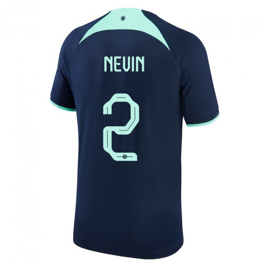 Férfi Ausztrál Courtney Nevin #2 Sötétkék Idegenbeli Jersey 22-24 Mez Póló Ing