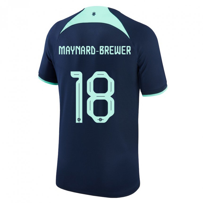 Férfi Ausztrál Ashley Maynard Brewer #18 Sötétkék Idegenbeli Jersey 22-24 Mez Póló Ing