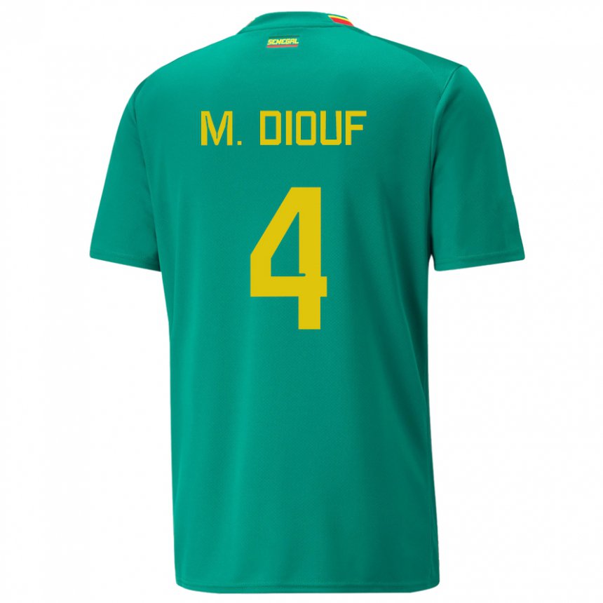 Férfi Szenegáli Mame Diarra Diouf #4 Zöld Idegenbeli Jersey 22-24 Mez Póló Ing