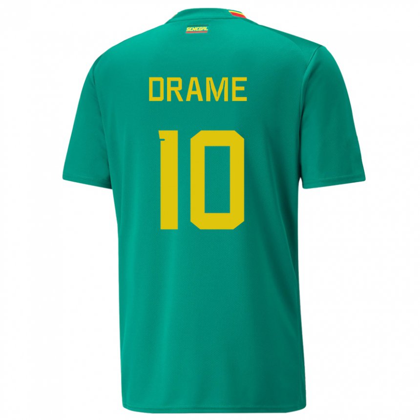 Férfi Szenegáli Ibrahima Drame #10 Zöld Idegenbeli Jersey 22-24 Mez Póló Ing