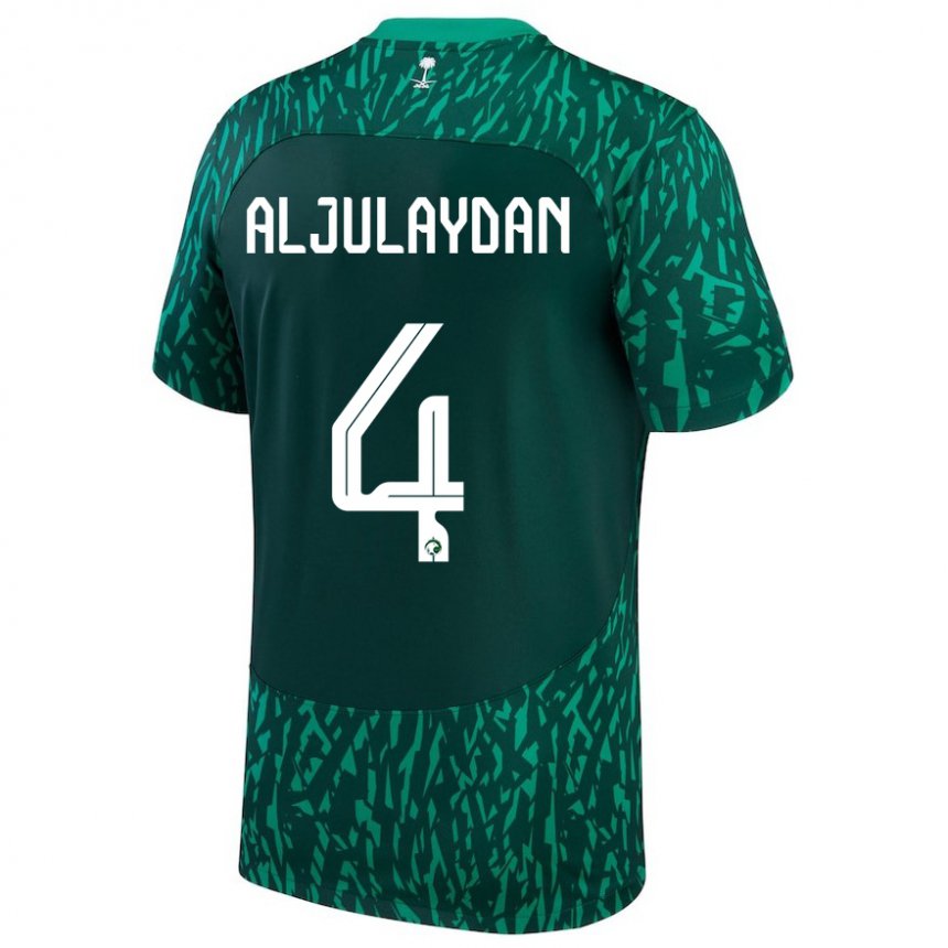 Férfi Szaúd-arábiai Ahmed Aljulaydan #4 Dark Zöld Idegenbeli Jersey 22-24 Mez Póló Ing