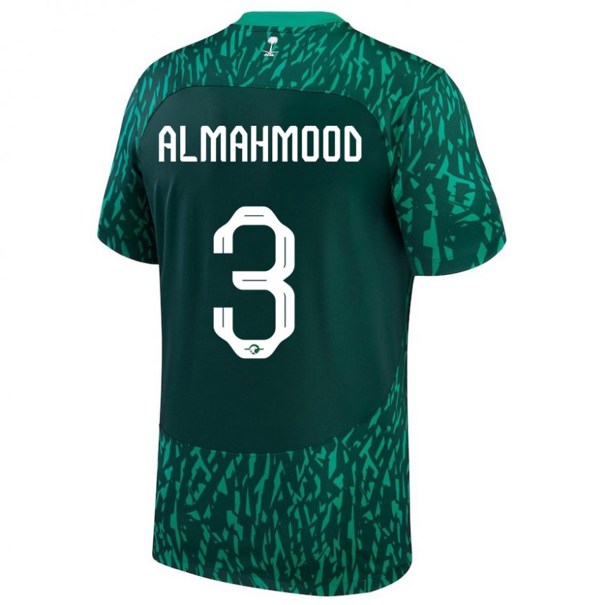 Férfi Szaúd-arábiai Mohammed Almahmood #3 Dark Zöld Idegenbeli Jersey 22-24 Mez Póló Ing