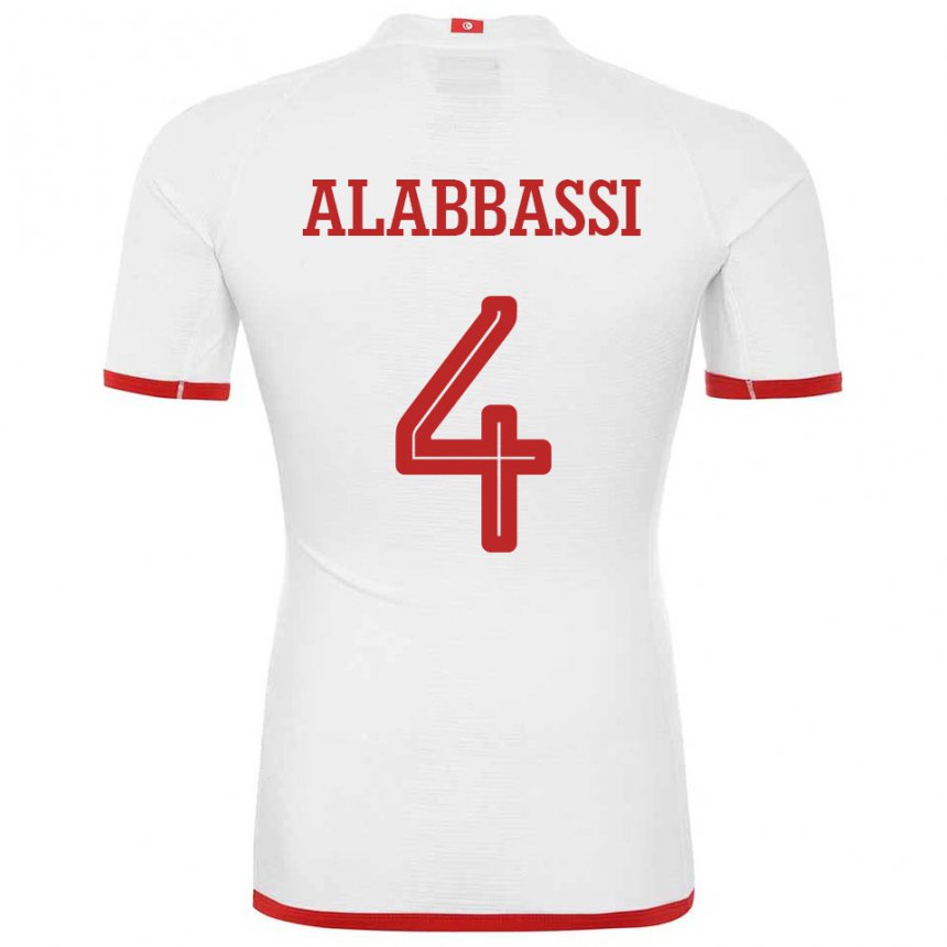 Férfi Tunéziai Chaima Alabbassi #4 Fehér Idegenbeli Jersey 22-24 Mez Póló Ing