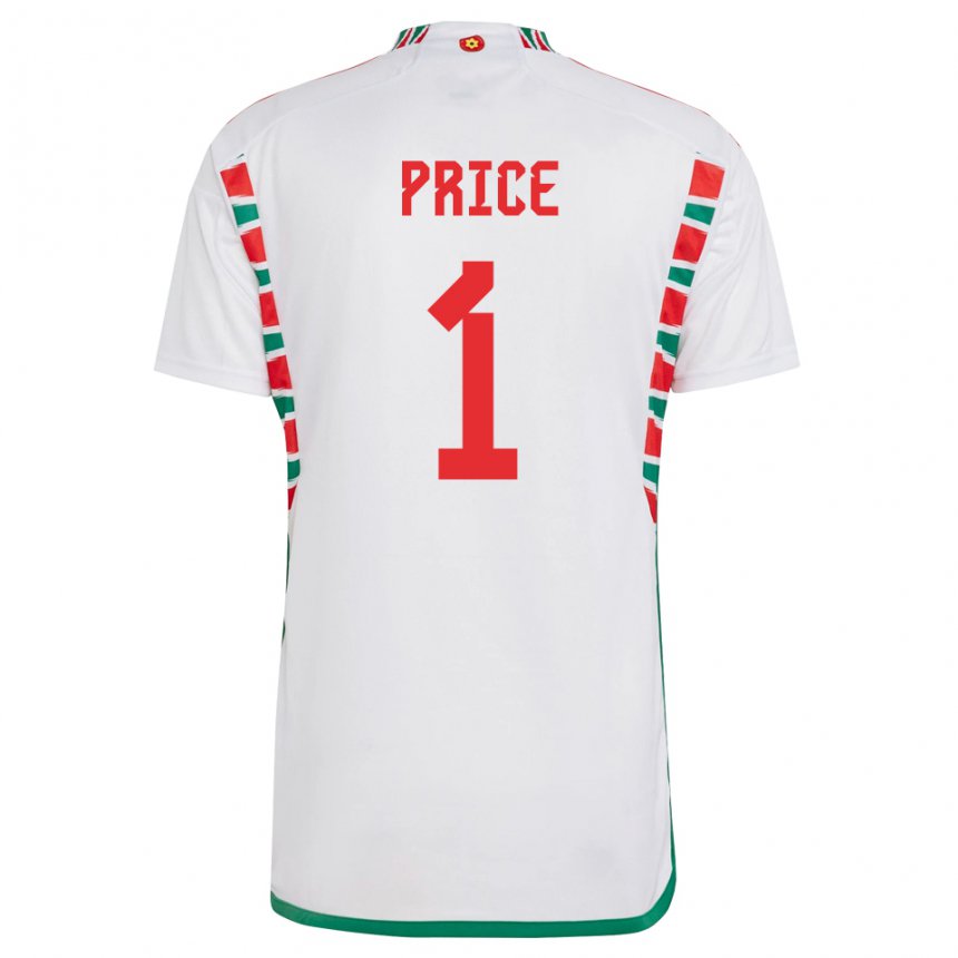 Férfi Walesi Jo Price #1 Fehér Idegenbeli Jersey 22-24 Mez Póló Ing