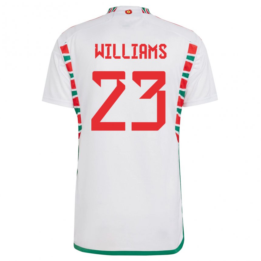 Férfi Walesi Chloe Williams #23 Fehér Idegenbeli Jersey 22-24 Mez Póló Ing