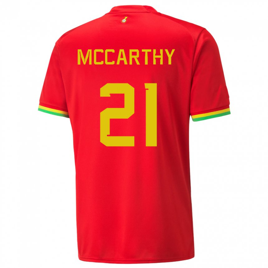 Férfi Ghánai Kerrie Mccarthy #21 Piros Idegenbeli Jersey 22-24 Mez Póló Ing