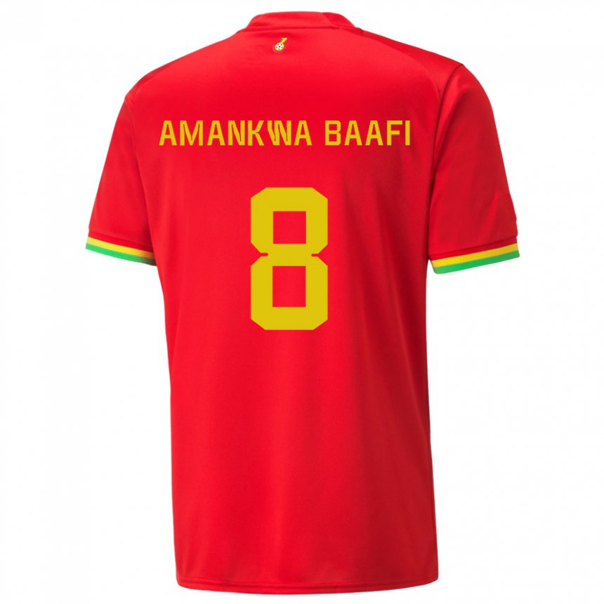 Férfi Ghánai Yaw Amankwa Baafi #8 Piros Idegenbeli Jersey 22-24 Mez Póló Ing