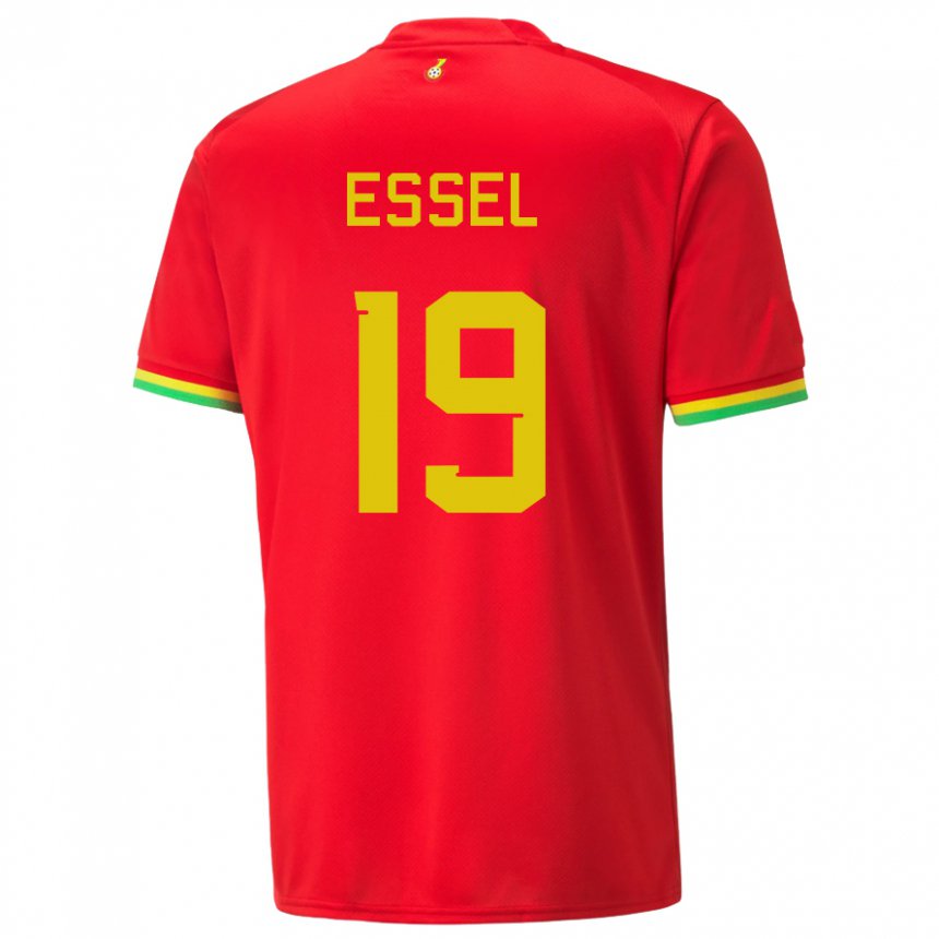 Férfi Ghánai Aaron Essel #19 Piros Idegenbeli Jersey 22-24 Mez Póló Ing