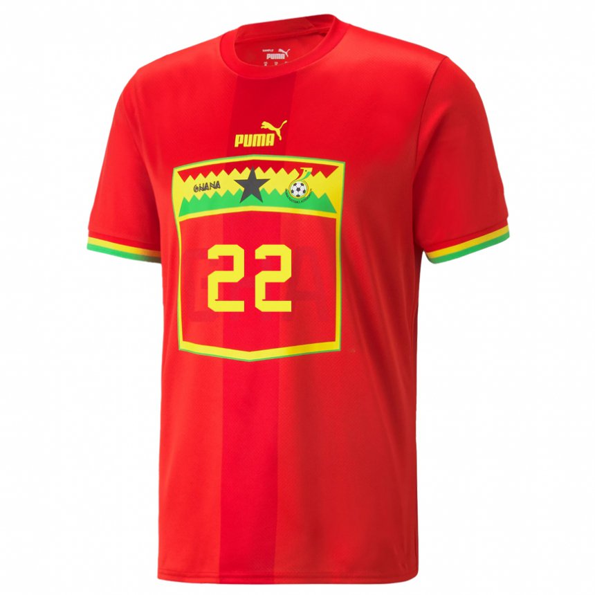 Férfi Ghánai Eugene Amankwah Ampofo #22 Piros Idegenbeli Jersey 22-24 Mez Póló Ing