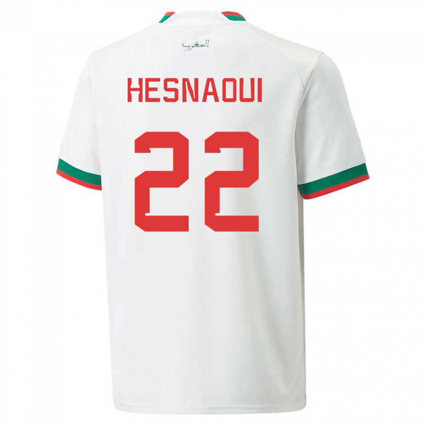 Férfi Marokkói Hind Hesnaoui #22 Fehér Idegenbeli Jersey 22-24 Mez Póló Ing