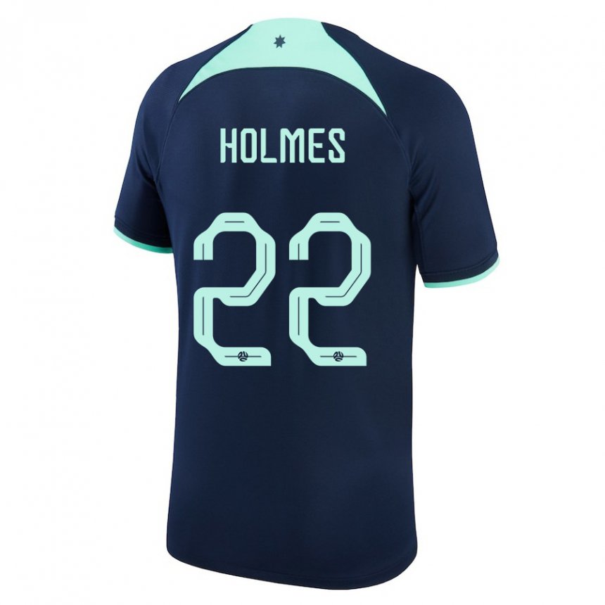 Női Ausztrál Jordan Holmes #22 Sötétkék Idegenbeli Jersey 22-24 Mez Póló Ing