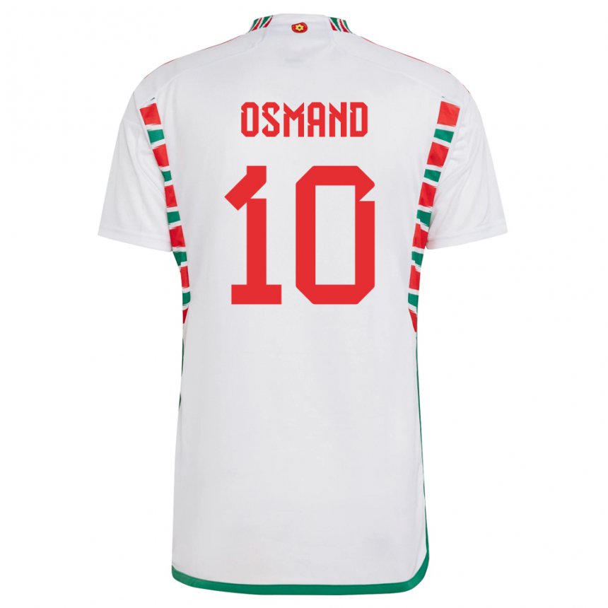 Női Walesi Callum Osmand #10 Fehér Idegenbeli Jersey 22-24 Mez Póló Ing