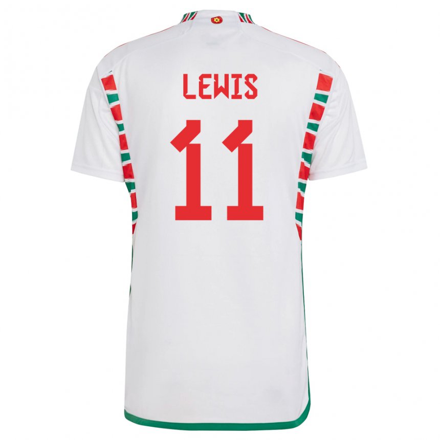 Női Walesi Sonny Lewis #11 Fehér Idegenbeli Jersey 22-24 Mez Póló Ing