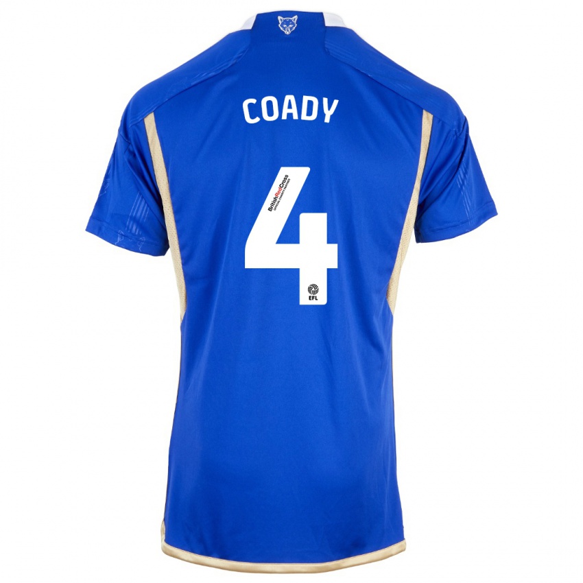 Gyermek Conor Coady #4 Kék Hazai Jersey 2023/24 Mez Póló Ing