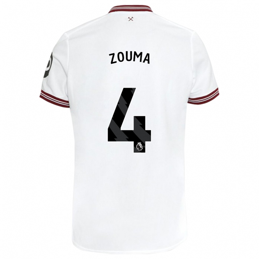 Gyermek Kurt Zouma #4 Fehér Idegenbeli Jersey 2023/24 Mez Póló Ing