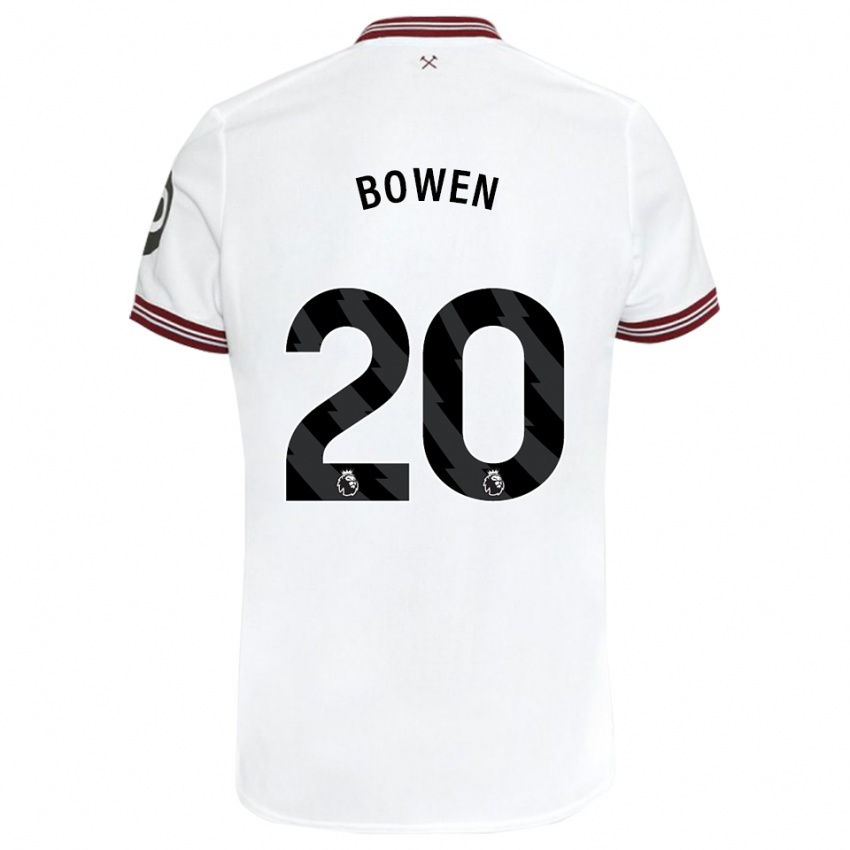 Gyermek Jarrod Bowen #20 Fehér Idegenbeli Jersey 2023/24 Mez Póló Ing