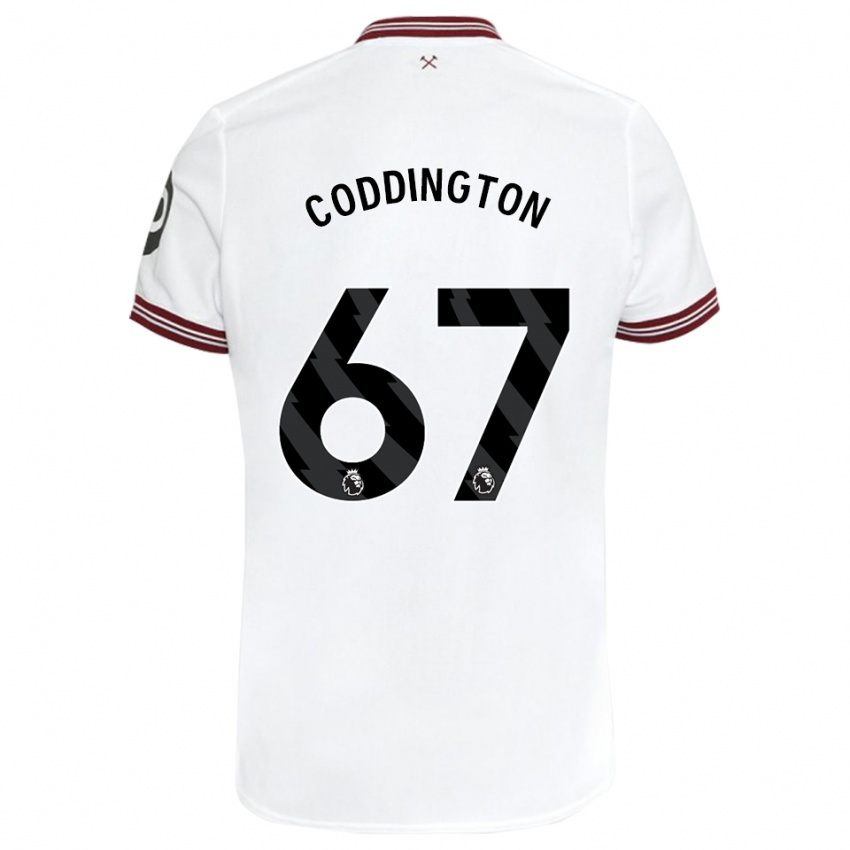 Gyermek Remy Coddington #67 Fehér Idegenbeli Jersey 2023/24 Mez Póló Ing