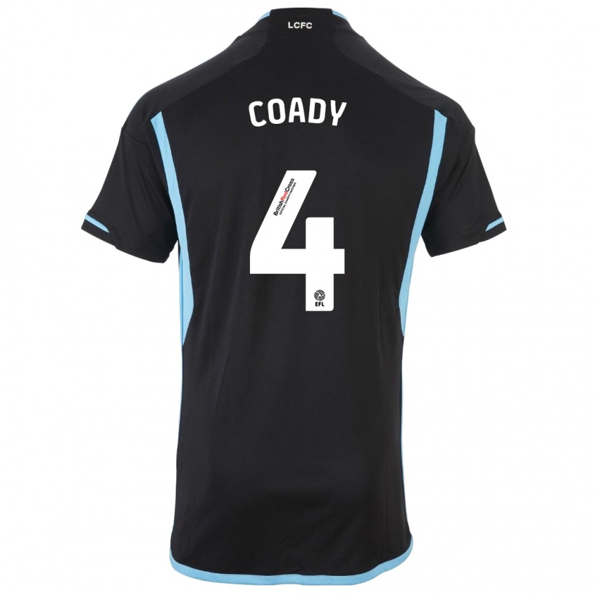 Gyermek Conor Coady #4 Fekete Idegenbeli Jersey 2023/24 Mez Póló Ing