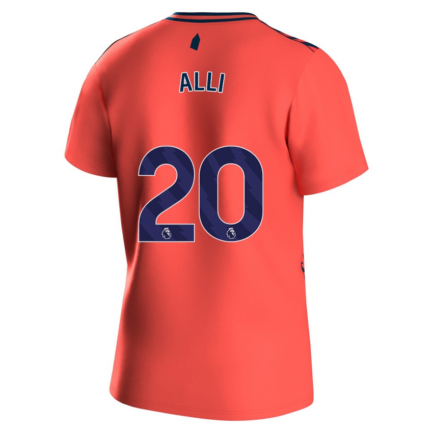 Gyermek Dele Alli #20 Korall Idegenbeli Jersey 2023/24 Mez Póló Ing