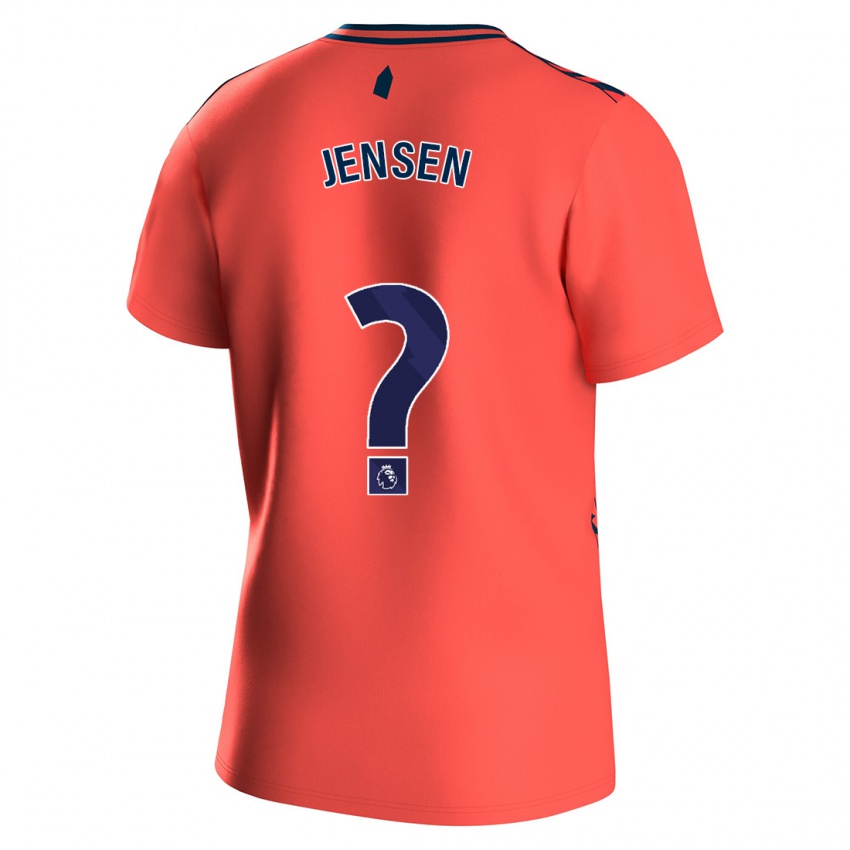 Gyermek Sebastian Jensen #0 Korall Idegenbeli Jersey 2023/24 Mez Póló Ing