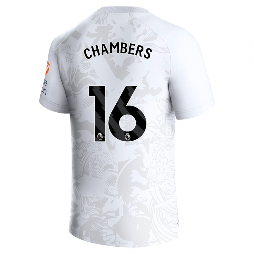 Gyermek Calum Chambers #16 Fehér Idegenbeli Jersey 2023/24 Mez Póló Ing