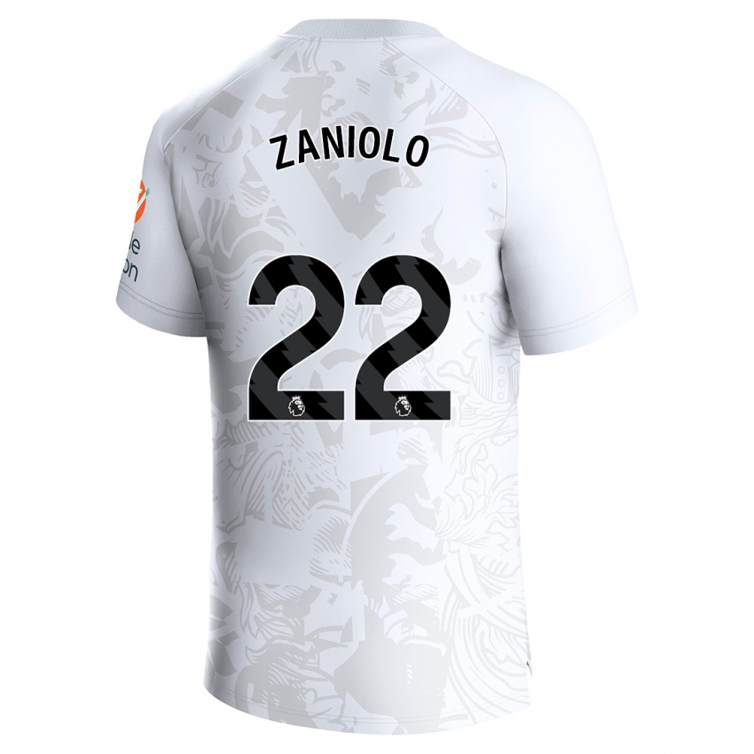 Gyermek Nicolo Zaniolo #22 Fehér Idegenbeli Jersey 2023/24 Mez Póló Ing