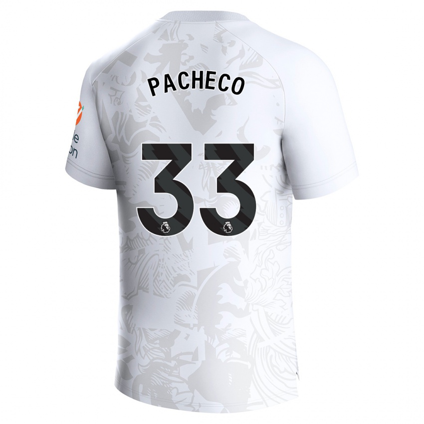 Gyermek Maz Pacheco #33 Fehér Idegenbeli Jersey 2023/24 Mez Póló Ing