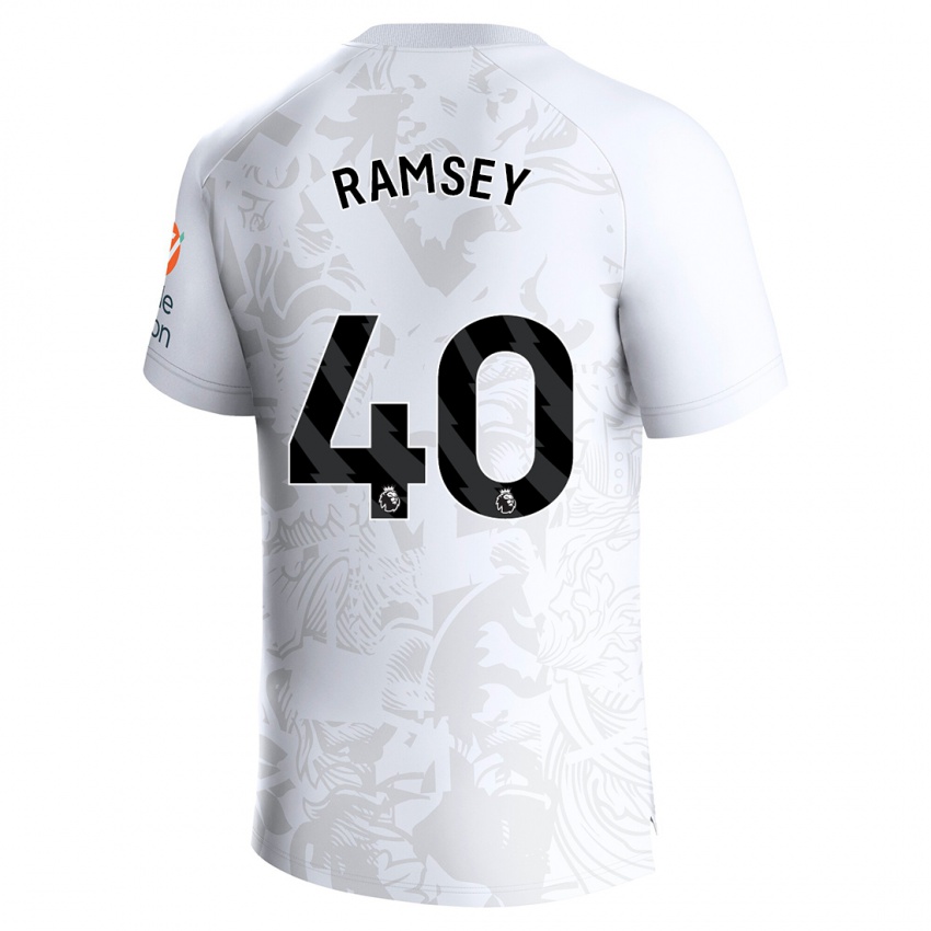 Gyermek Aaron Ramsey #40 Fehér Idegenbeli Jersey 2023/24 Mez Póló Ing