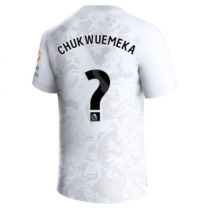 Gyermek Caleb Chukwuemeka #0 Fehér Idegenbeli Jersey 2023/24 Mez Póló Ing