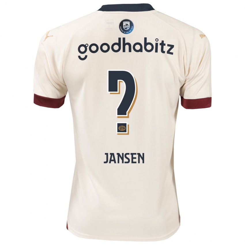 Gyermek Koen Jansen #0 Piszkosfehér Idegenbeli Jersey 2023/24 Mez Póló Ing