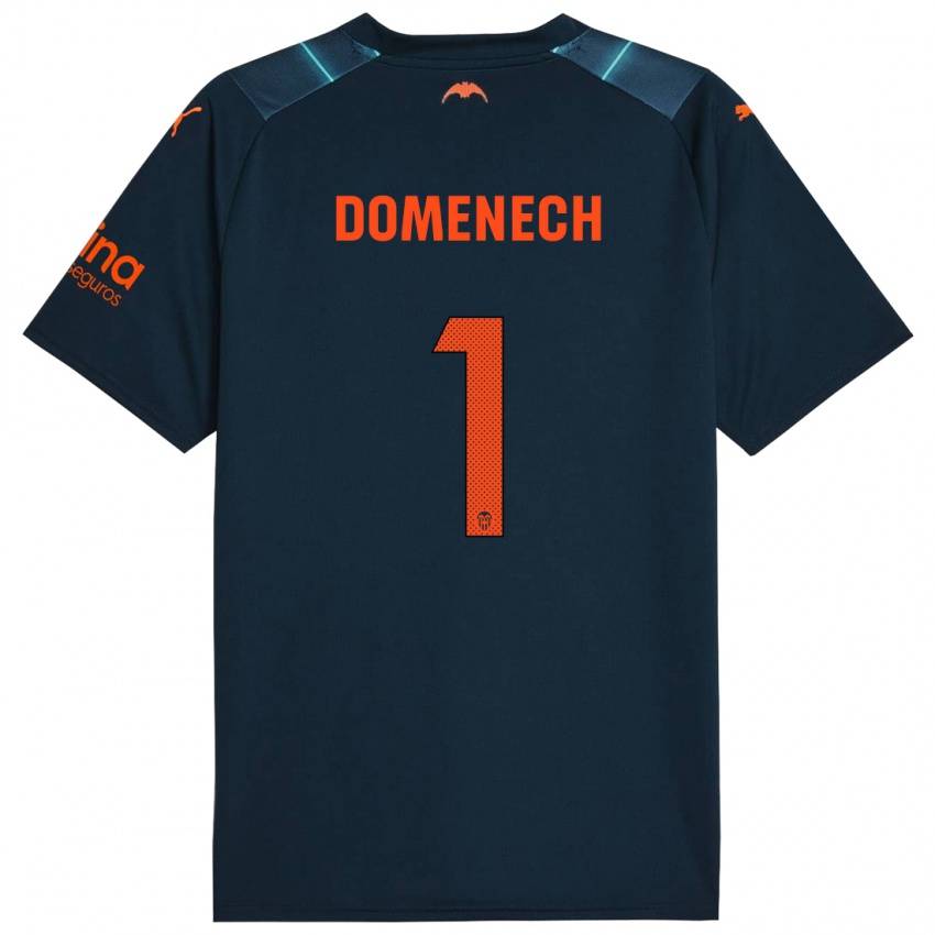 Gyermek Jaume Domenech #1 Tengeri Kék Idegenbeli Jersey 2023/24 Mez Póló Ing