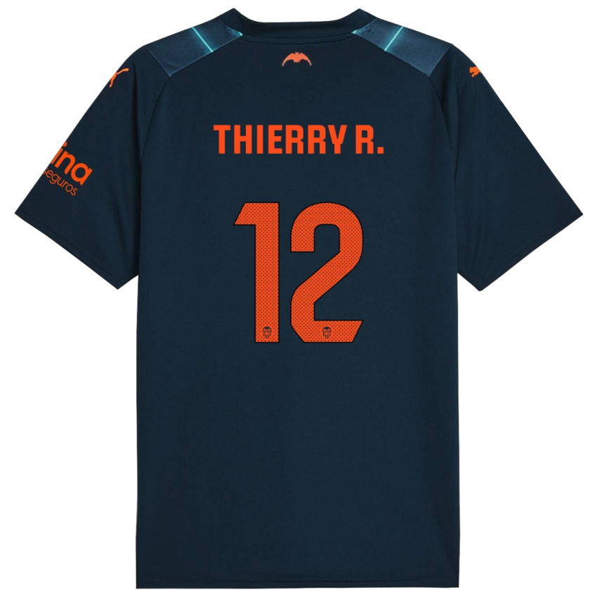 Gyermek Thierry Correia #12 Tengeri Kék Idegenbeli Jersey 2023/24 Mez Póló Ing