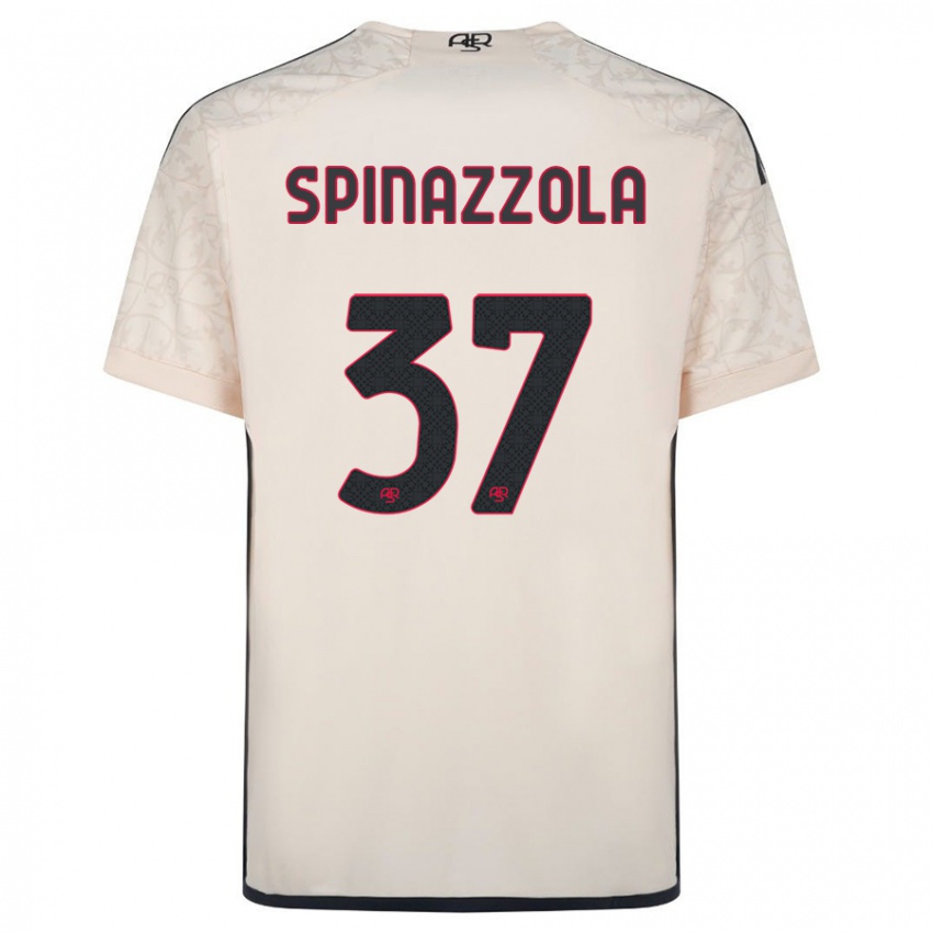 Gyermek Leonardo Spinazzola #37 Piszkosfehér Idegenbeli Jersey 2023/24 Mez Póló Ing