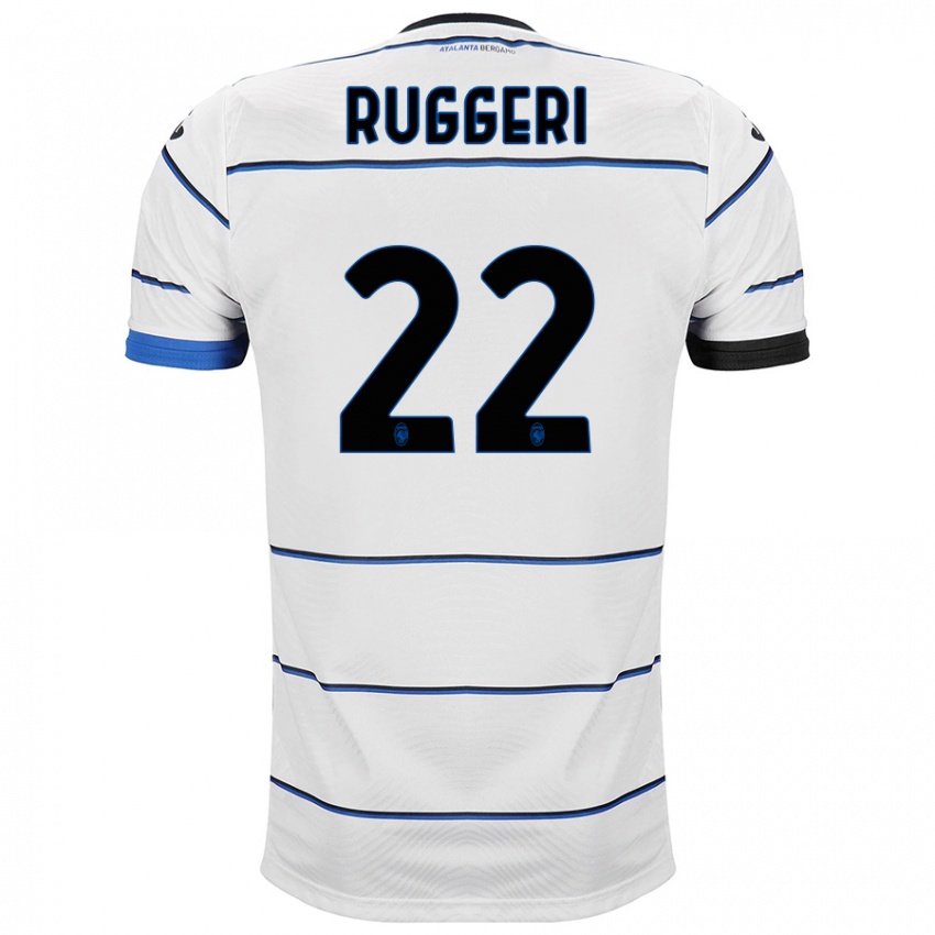 Gyermek Matteo Ruggeri #22 Fehér Idegenbeli Jersey 2023/24 Mez Póló Ing