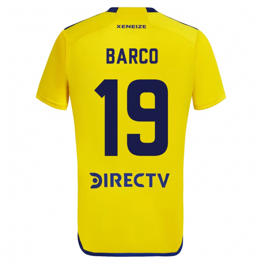 Gyermek Valentin Barco #19 Sárga Idegenbeli Jersey 2023/24 Mez Póló Ing