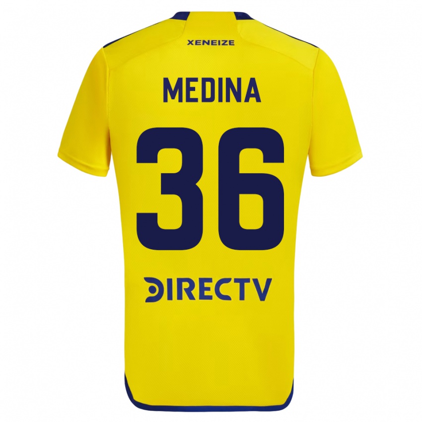 Gyermek Cristian Medina #36 Sárga Idegenbeli Jersey 2023/24 Mez Póló Ing