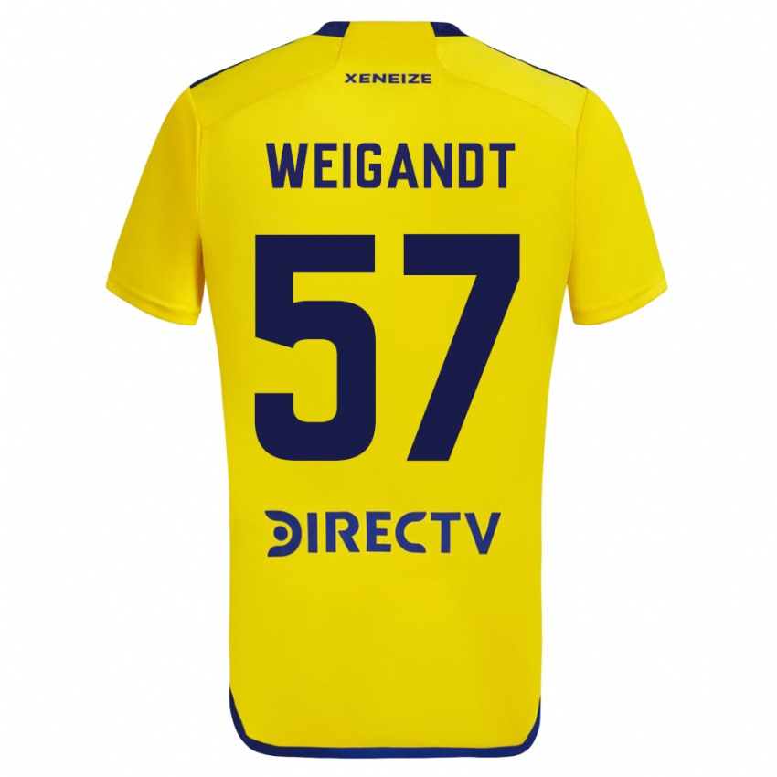 Gyermek Marcelo Weigandt #57 Sárga Idegenbeli Jersey 2023/24 Mez Póló Ing