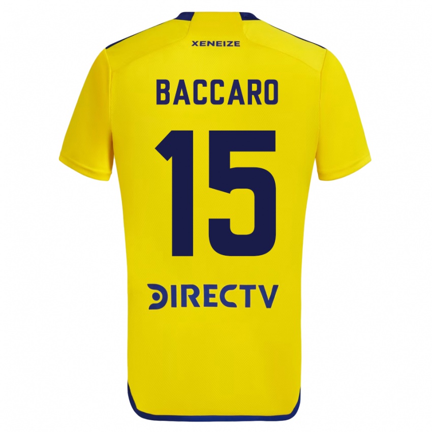 Gyermek Camila Baccaro #15 Sárga Idegenbeli Jersey 2023/24 Mez Póló Ing