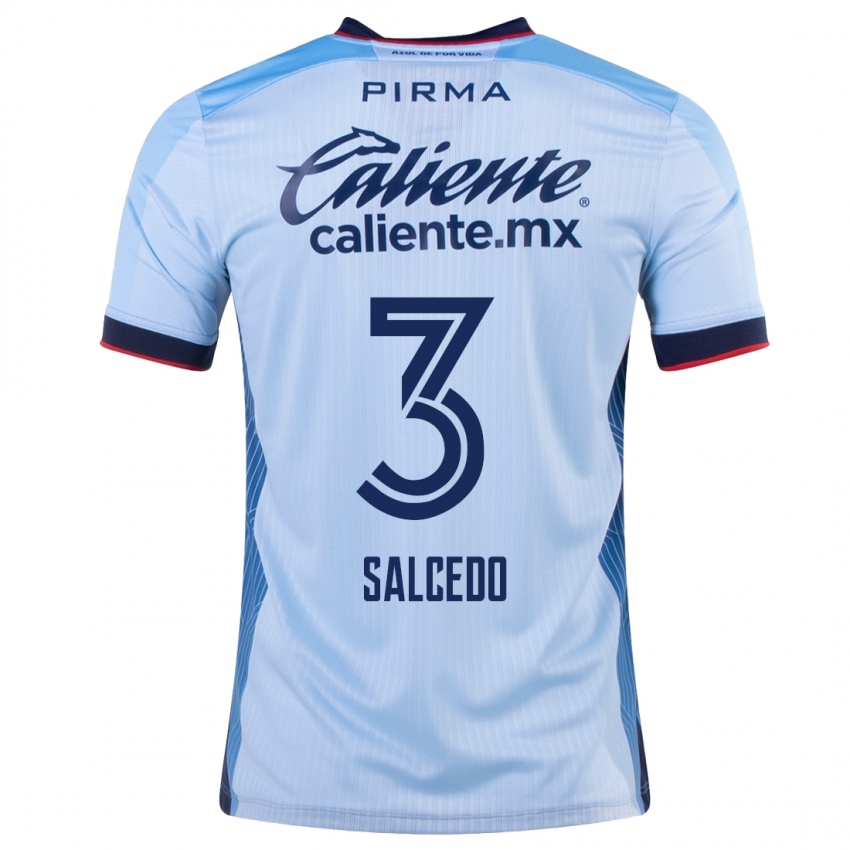 Gyermek Carlos Salcedo #3 Égszínkék Idegenbeli Jersey 2023/24 Mez Póló Ing