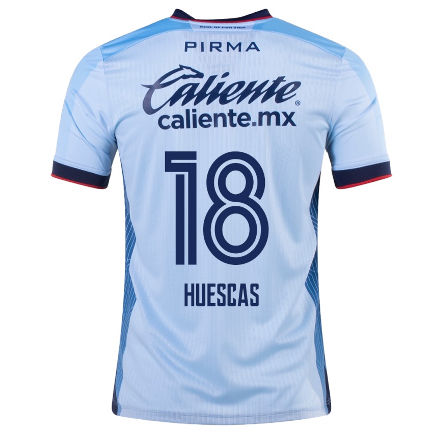 Gyermek Rodrigo Huescas #18 Égszínkék Idegenbeli Jersey 2023/24 Mez Póló Ing