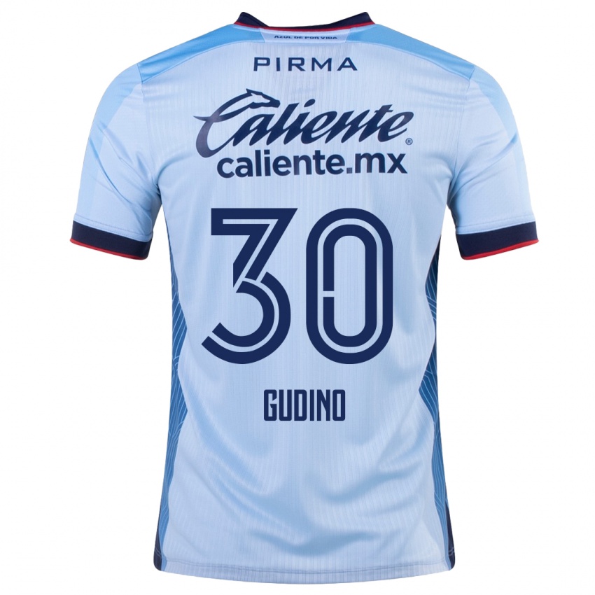 Gyermek Andres Gudino #30 Égszínkék Idegenbeli Jersey 2023/24 Mez Póló Ing