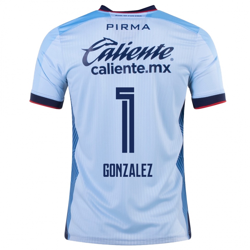 Gyermek Itzayana Gonzalez #1 Égszínkék Idegenbeli Jersey 2023/24 Mez Póló Ing