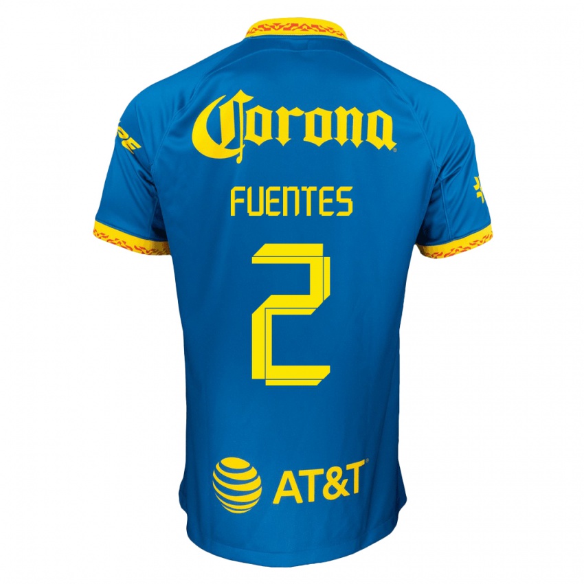 Gyermek Luis Fuentes #2 Kék Idegenbeli Jersey 2023/24 Mez Póló Ing