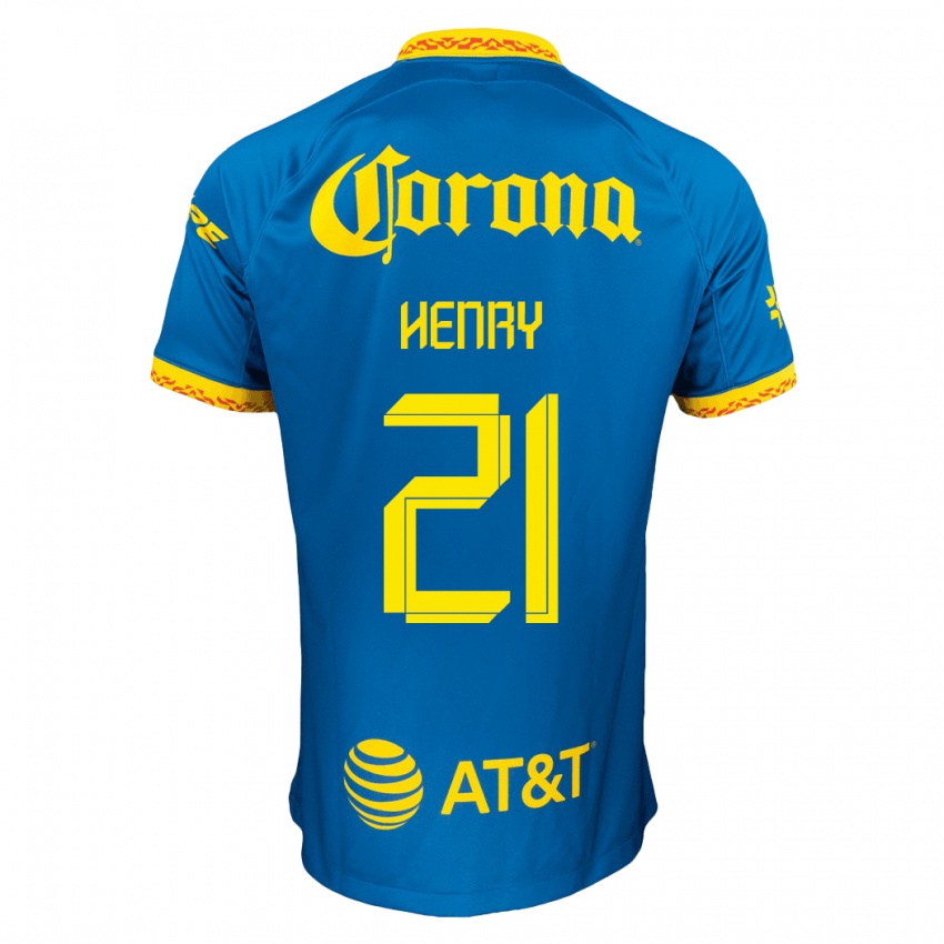 Gyermek Henry Martin #21 Kék Idegenbeli Jersey 2023/24 Mez Póló Ing