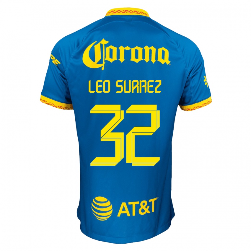 Gyermek Leo Suarez #32 Kék Idegenbeli Jersey 2023/24 Mez Póló Ing