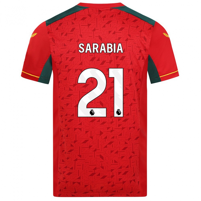 Férfi Pablo Sarabia #21 Piros Idegenbeli Jersey 2023/24 Mez Póló Ing
